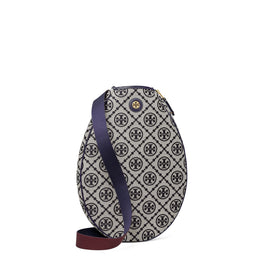 Women T Monogram Jacquard Tennis Bag - Tory Navy