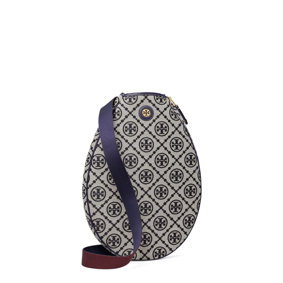 Women T Monogram Jacquard Tennis Bag - Tory Navy