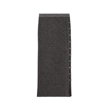 Women Lurex Stripe Knit Skirt - Black