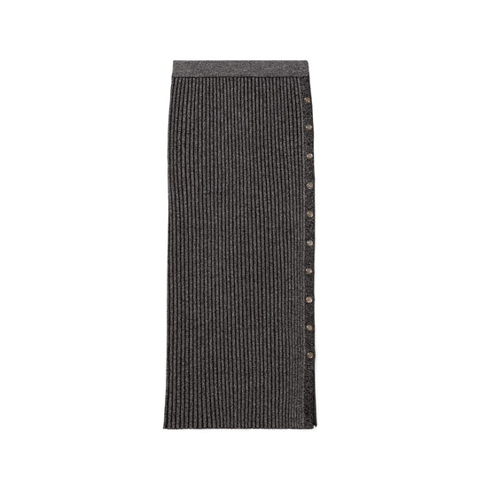 Women Lurex Stripe Knit Skirt - Black
