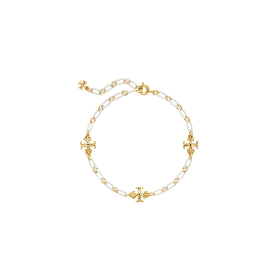 Women Roxanne Chain Delicate Bracelet - Rolled Tory Gold / New Ivory