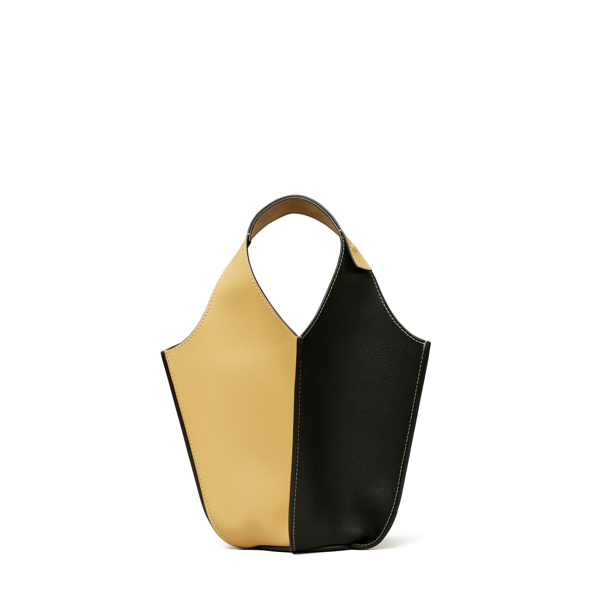 Women Color-Block Lampshade Bag - Warm Butter / Black