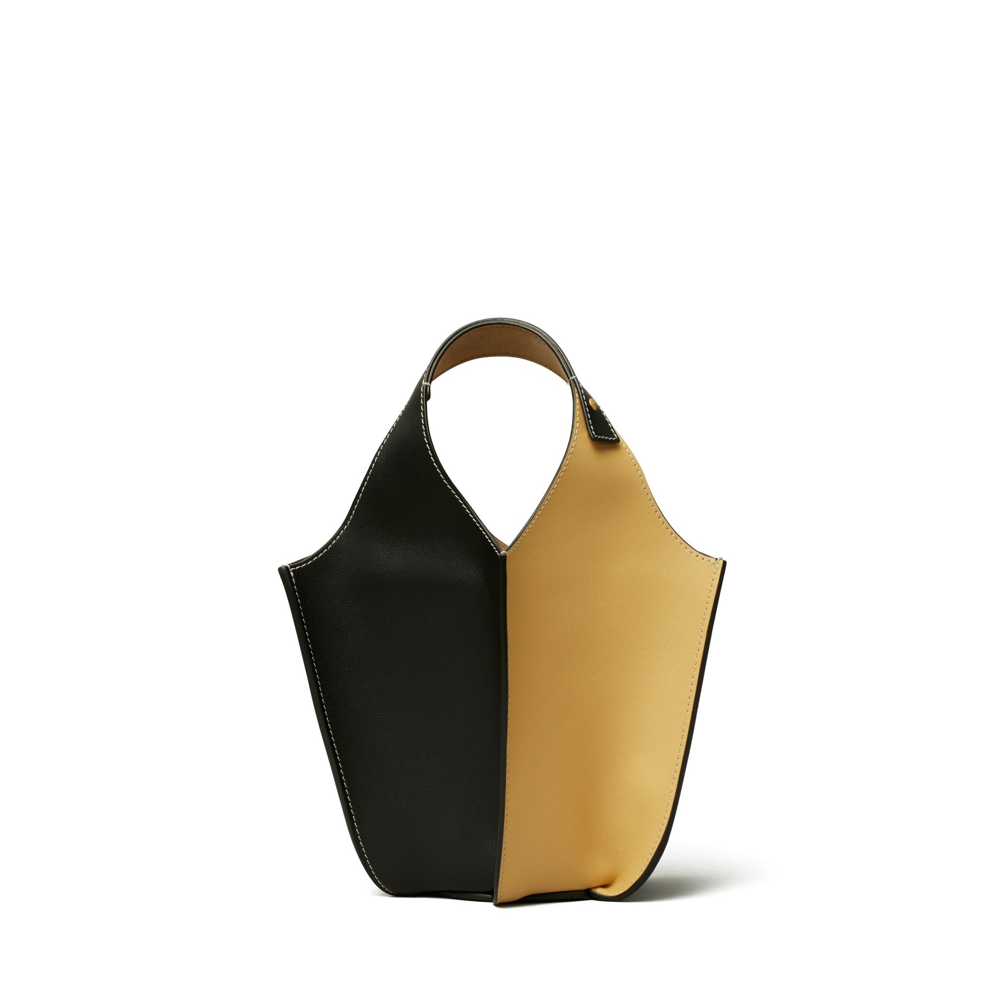 Women Color-Block Lampshade Bag - Warm Butter / Black