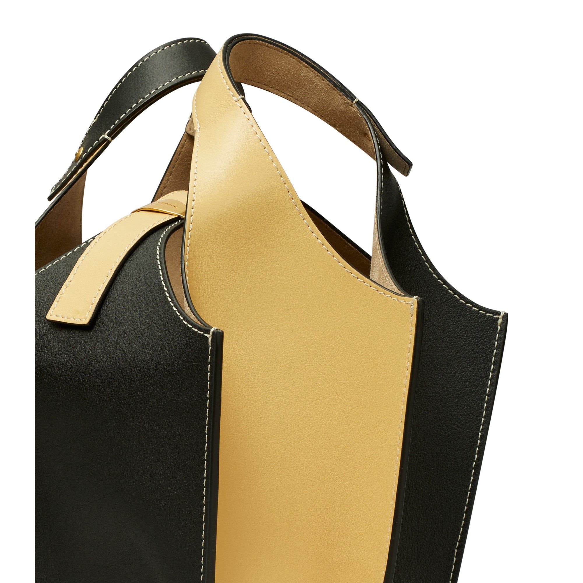 Women Color-Block Lampshade Bag - Warm Butter / Black