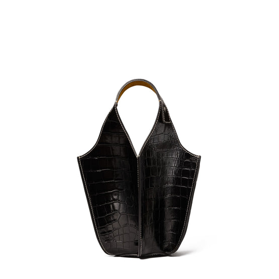 Women Embossed Lampshade Bag - Black
