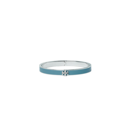 Women Medium Icon Enamel Bracelet - Tory Silver / Lanai Blue