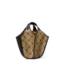 Women T Monogram Raffia Lampshade Bag - Midnight / Black