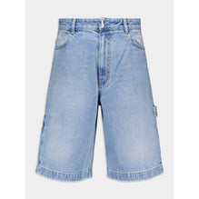 Men Carpenter Long Denim Shorts - Light Blue