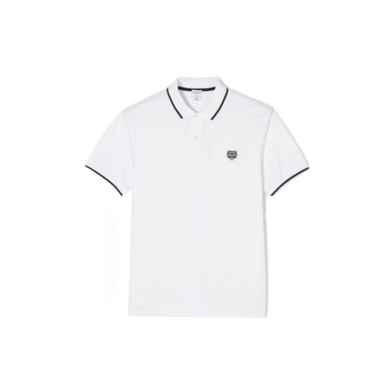 Men K Fit Tiger Crest Polo - White