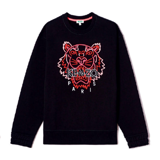 Women Neon Tiger Comfort Sweatshirt - Black