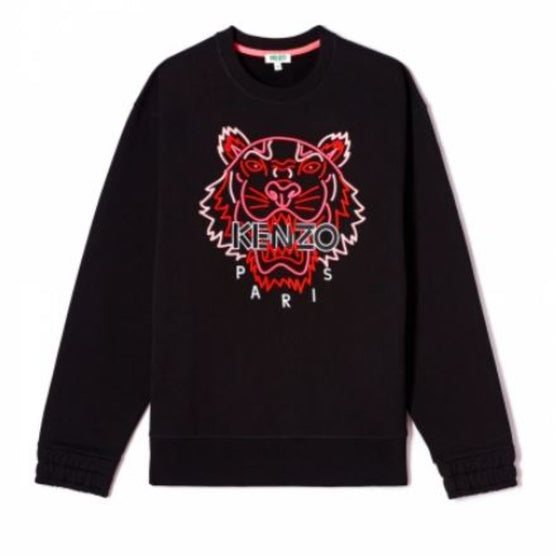 Women Neon Tiger Comfort Sweatshirt - Black