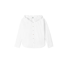Women Roll Up Collar Shirt - White