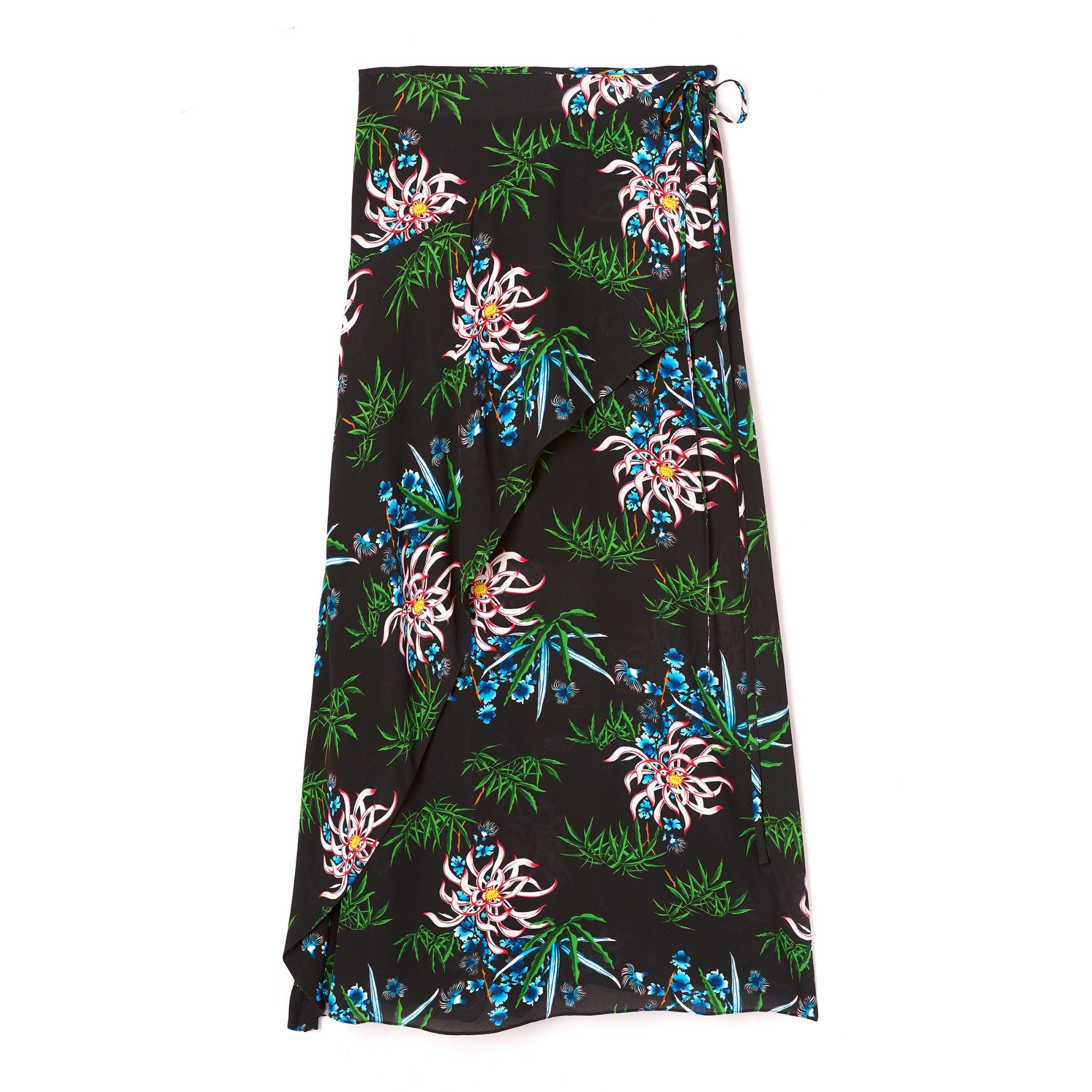 Women Soft Midi Skirt Ruffle - Black