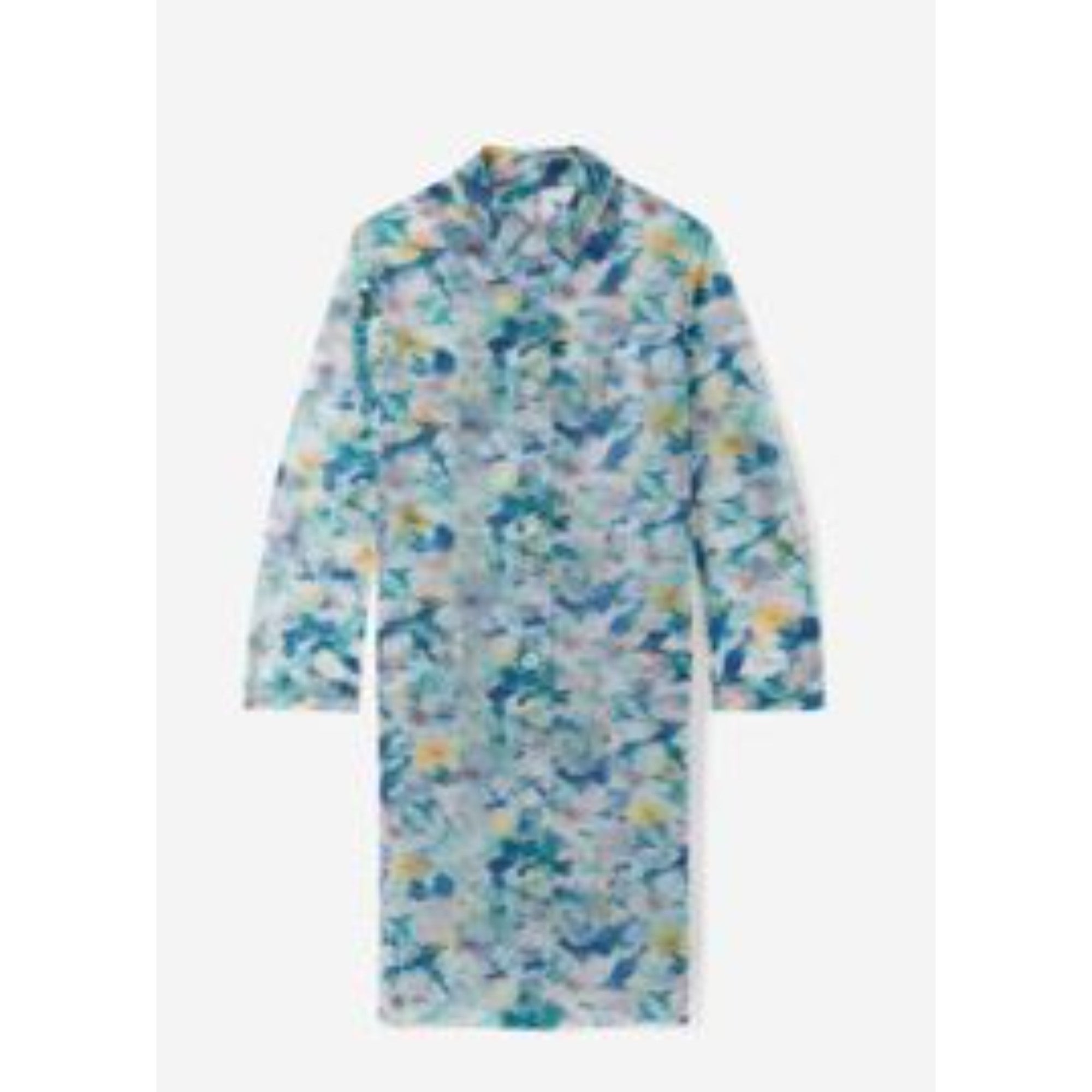Women Printed Flowers Rain Coat - Navy Blue
