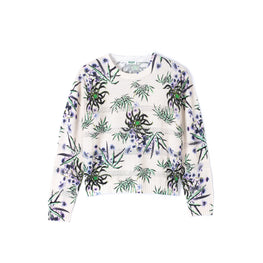 Women Mesh & Print Jumper - Ecru