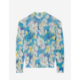 Women Engineered Printed Jumper - Cyan