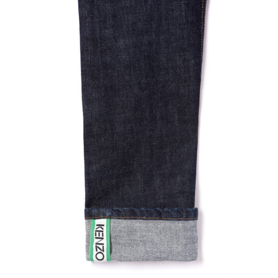 Men Roll Up Slim Jeans - Navy Blue