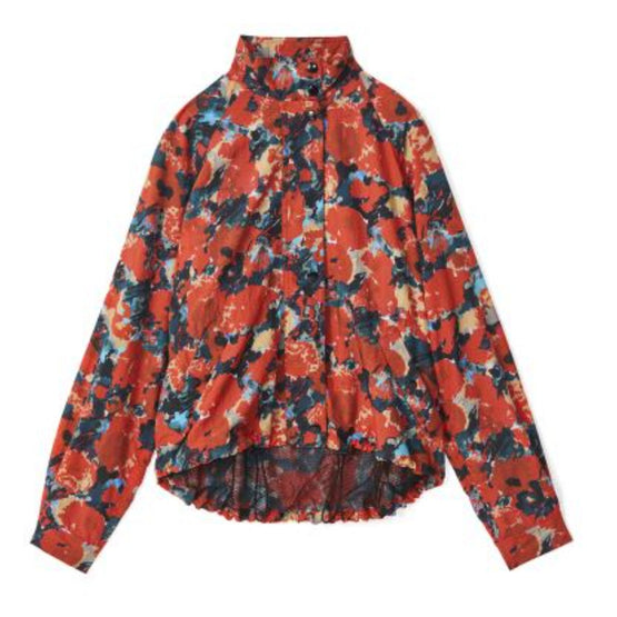 Women Zipped Blouson - Medium Orange