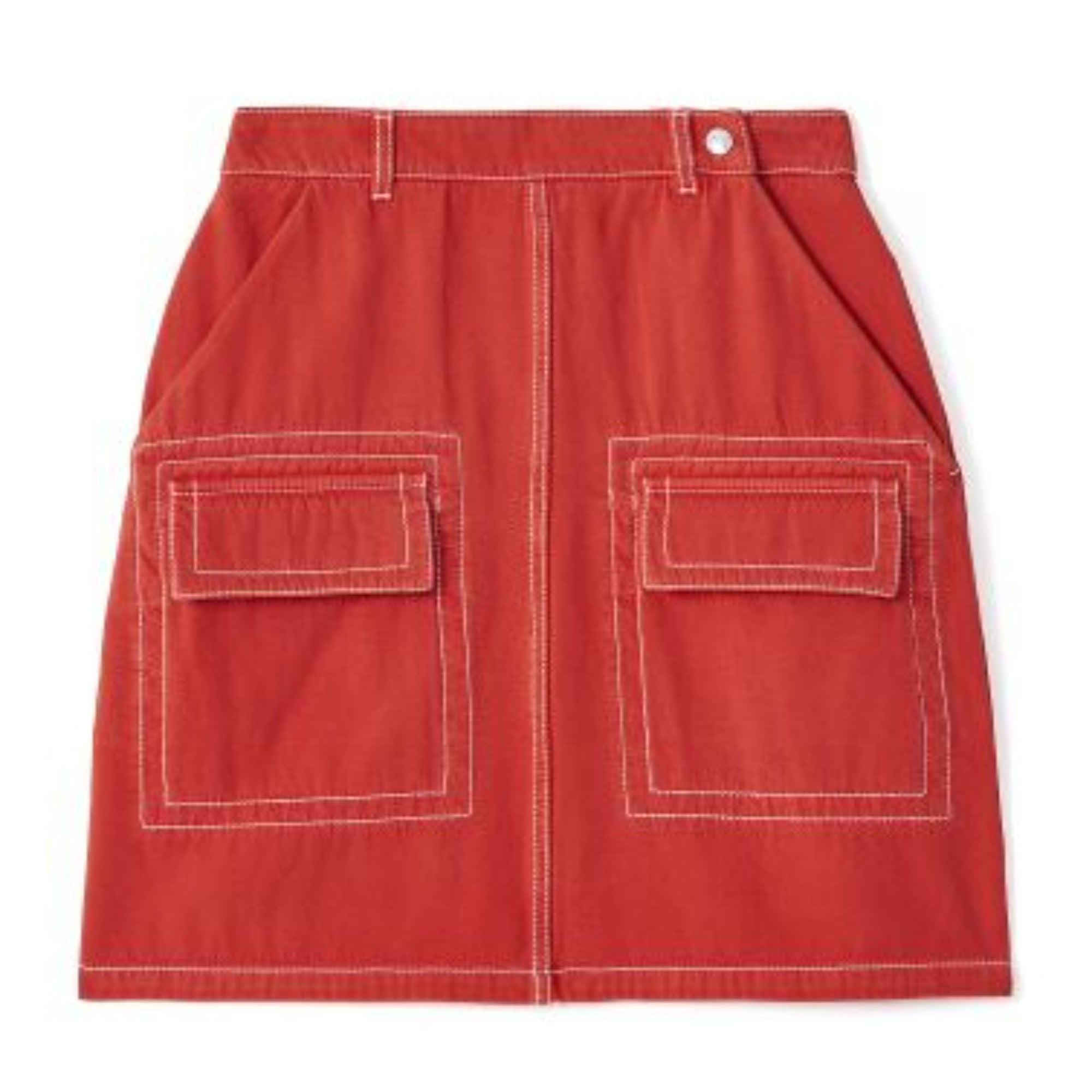 Women Straight Short Skirt - Medium Orange