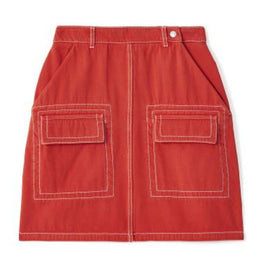 Women Straight Short Skirt - Medium Orange