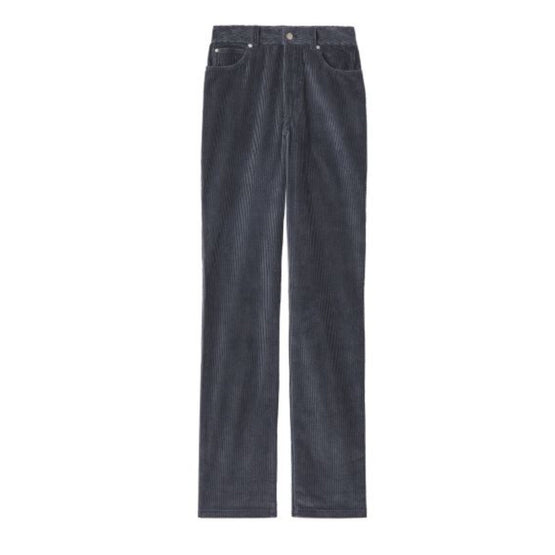 Women High Waisted Straight Pants - Stone Grey