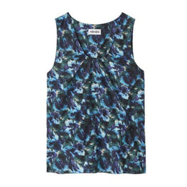 Women Sleeveless Top With Drawstring - Duck Blue