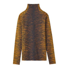 Women High Collar Long Sleeves Top - Pale Khaki