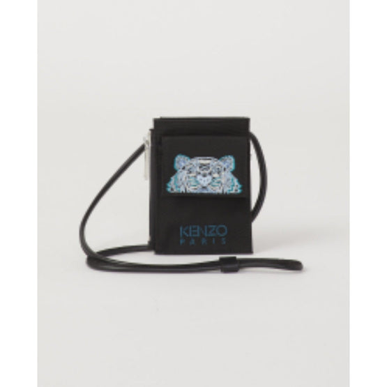 Men Card Holder On Strap - Black