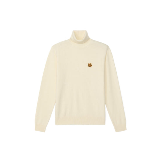 Men Tiger Crest Turtle Neck - Ecru