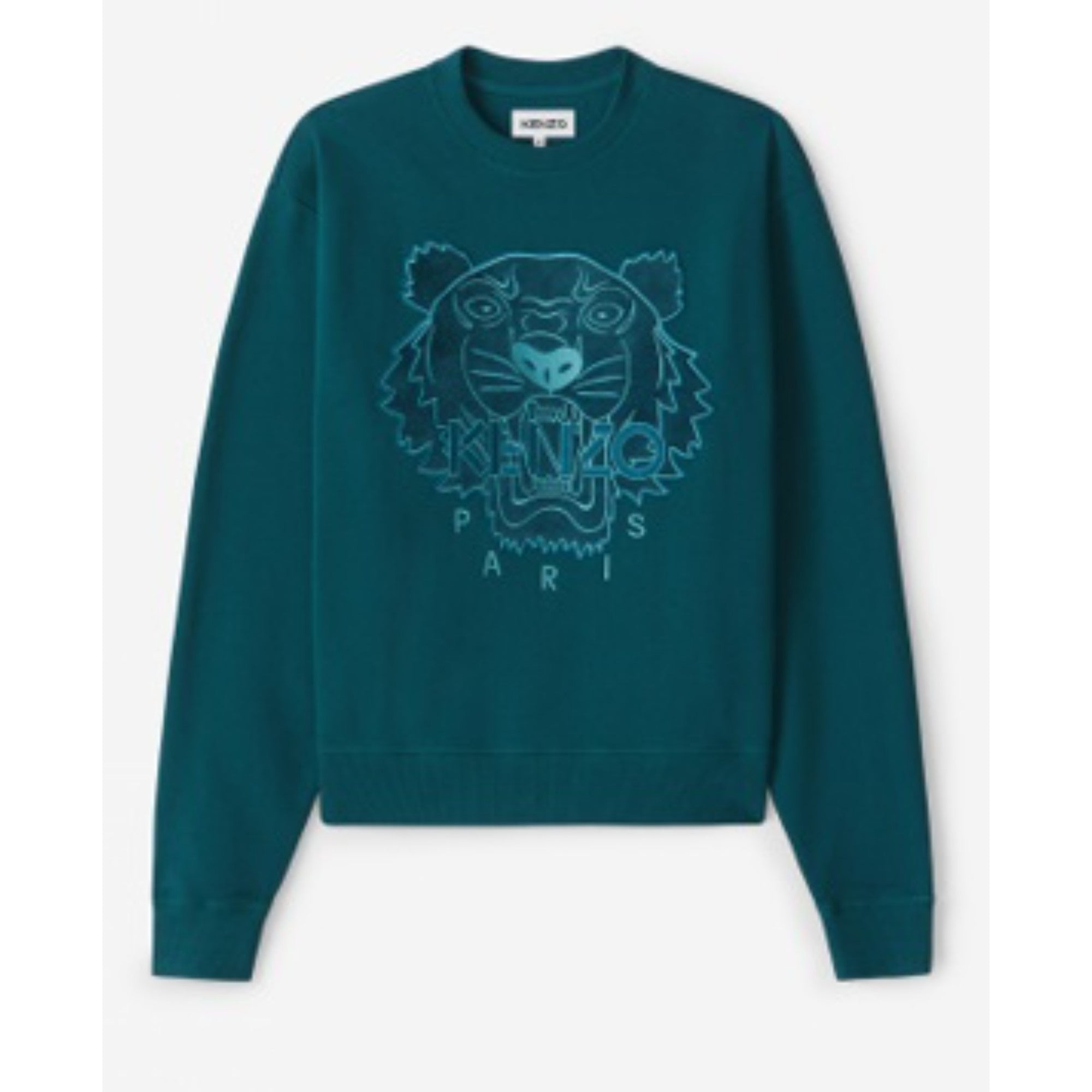 Men Classic Sweat Embroid. Tiger - Duck Blue