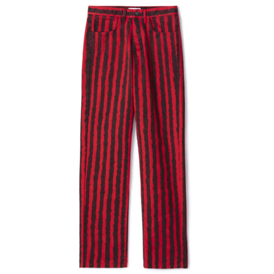 Women Printed Jean - Medium Red