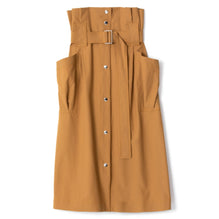 Women Belted Skirt With Pockets - Dark Beige