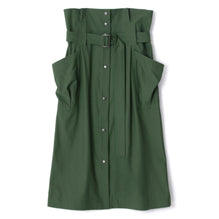 Women Belted Skirt With Pockets - Dark Khaki