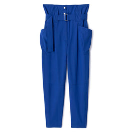 Women Paperbag Pants - Royal Blue