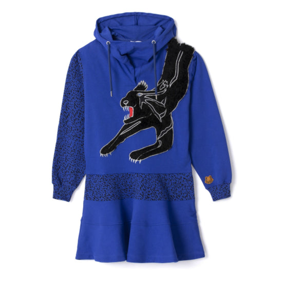 Women Hoodie Dress - Royal Blue
