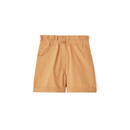 Women High Waisted Elasticated Short - Cognac