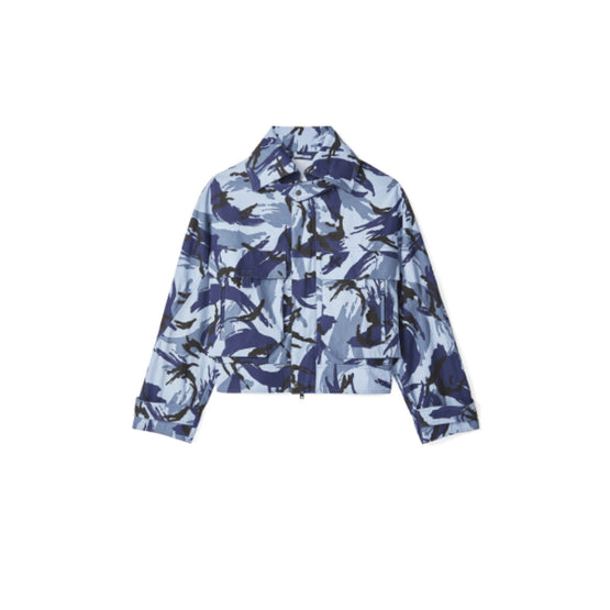 Men Printed Blouson - Blue