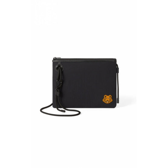 Men Clutch On Strap - Black