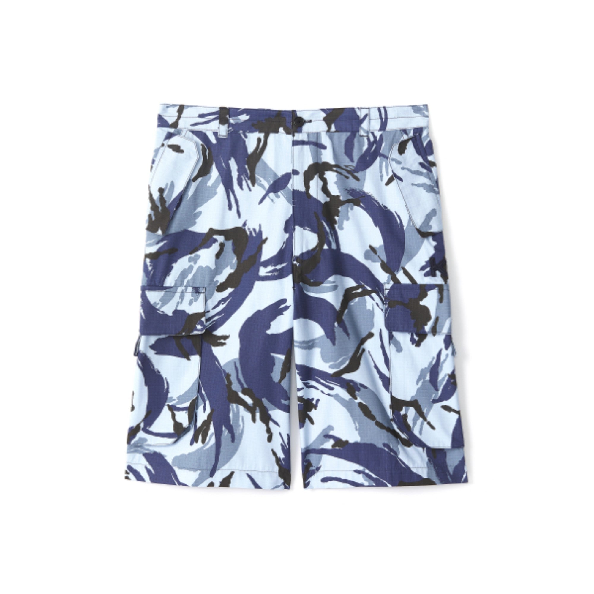 Men Printed Cargo Short - Blue