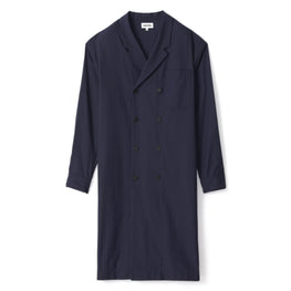 Men Long Shirt Jacket - Navy Blue