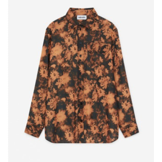 Women Printed Soft Shirt - Medium Orange
