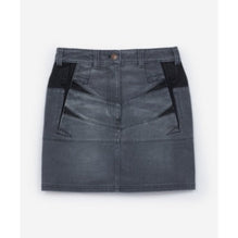 Women Denim Short Skirt - Stone Grey