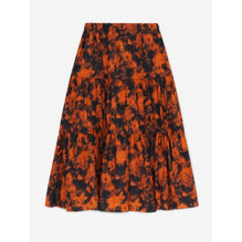 Women Printed Elasticated Midi Skirt - Medium Orange