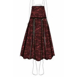 Women Printed Long Skirt Zip Detail - Rose Fonce