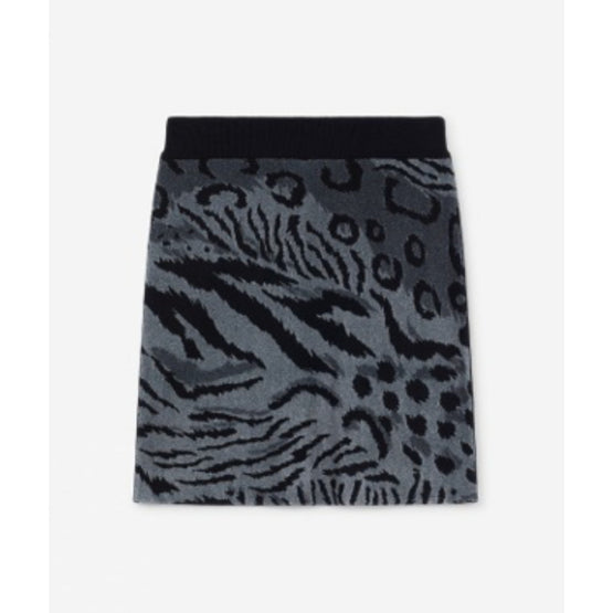 Women 'Cheetah Leopard' Mini Skirt - Middle Grey