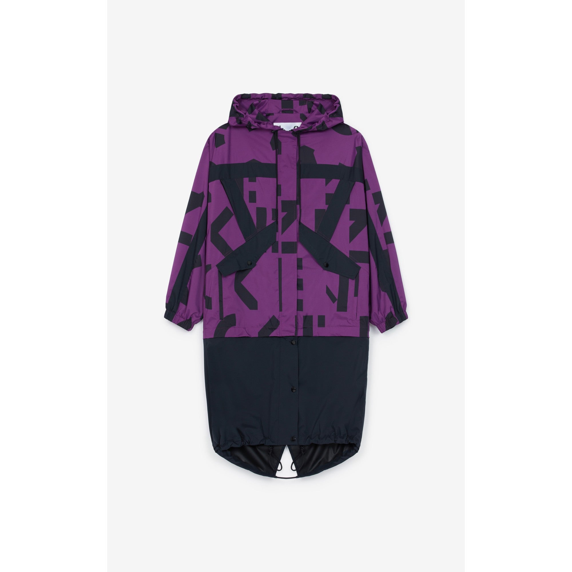 Women Monogram Elongated Windbreaker - Purple