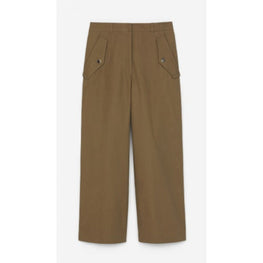 Women Flared Cropped Pants - Taupe