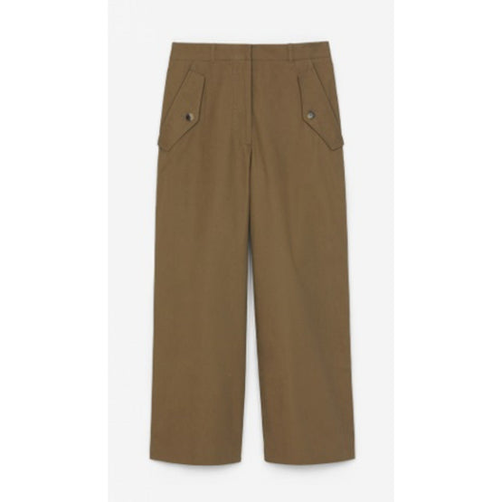 Women Flared Cropped Pants - Taupe
