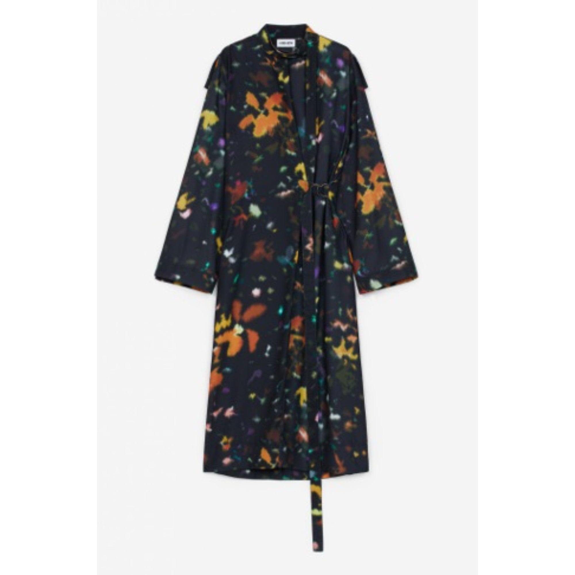 Women Printed Long Dress - Black