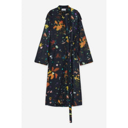 Women Printed Long Dress - Black